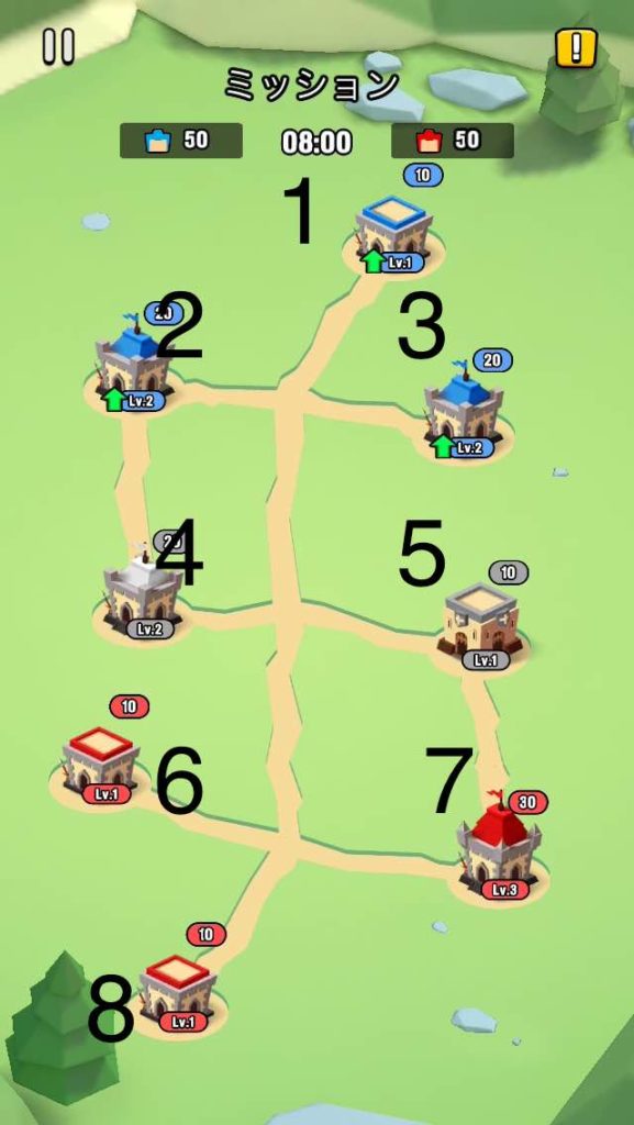 art of war 遠征クエストのレベル16のマップ画面です。